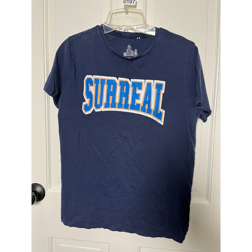 Tamnoon Men Surreal Graphic T Shirt Small Blue Orange 100% Cotton
